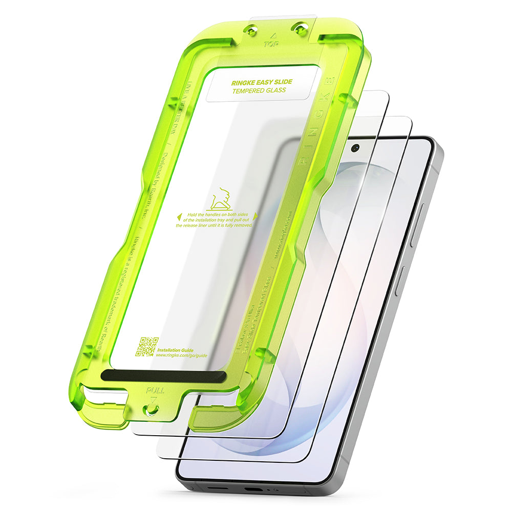 Skjermbeskytter Ringke Easy Slide for Samsung Galaxy S26 Ultra S948, Herdet glass, Full lim, Sett med 2 stykker