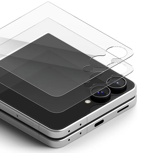 Ringke Pro skjermbeskyttelse for Samsung Galaxy Z Flip8 F776, Herdet glass, Full lim, Sett med 2 stk