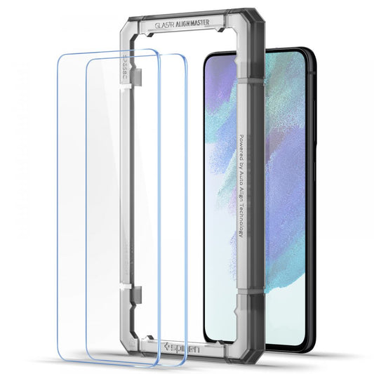 Skjermbeskytter Spigen GlastR Align Master for Samsung Galaxy S21 FE 5G G990, Herdet glass, Full lim, Sett med 2 stykker AGL03088