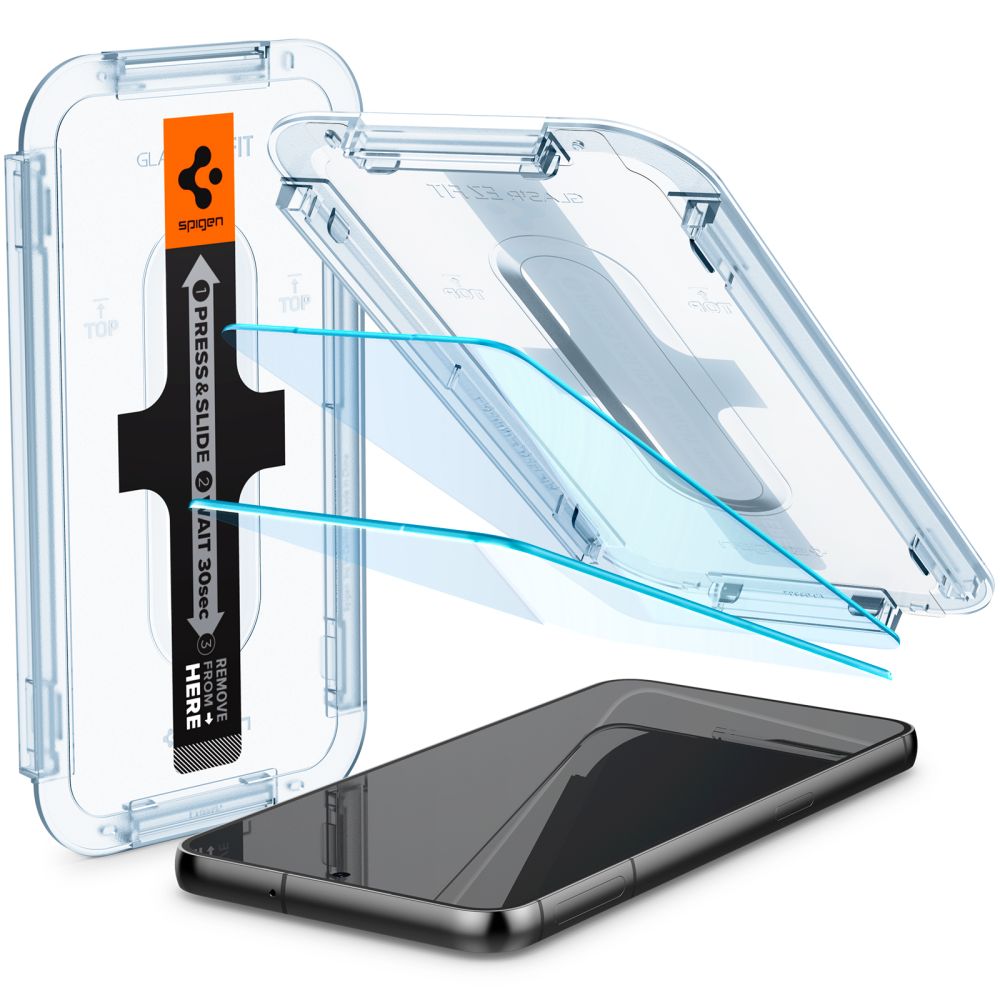 Skjermbeskytter Spigen GlastR EZ FIT for Samsung Galaxy S23 S911, Herdet Glass, Full Lim, Sett med 2 stykker AGL05958