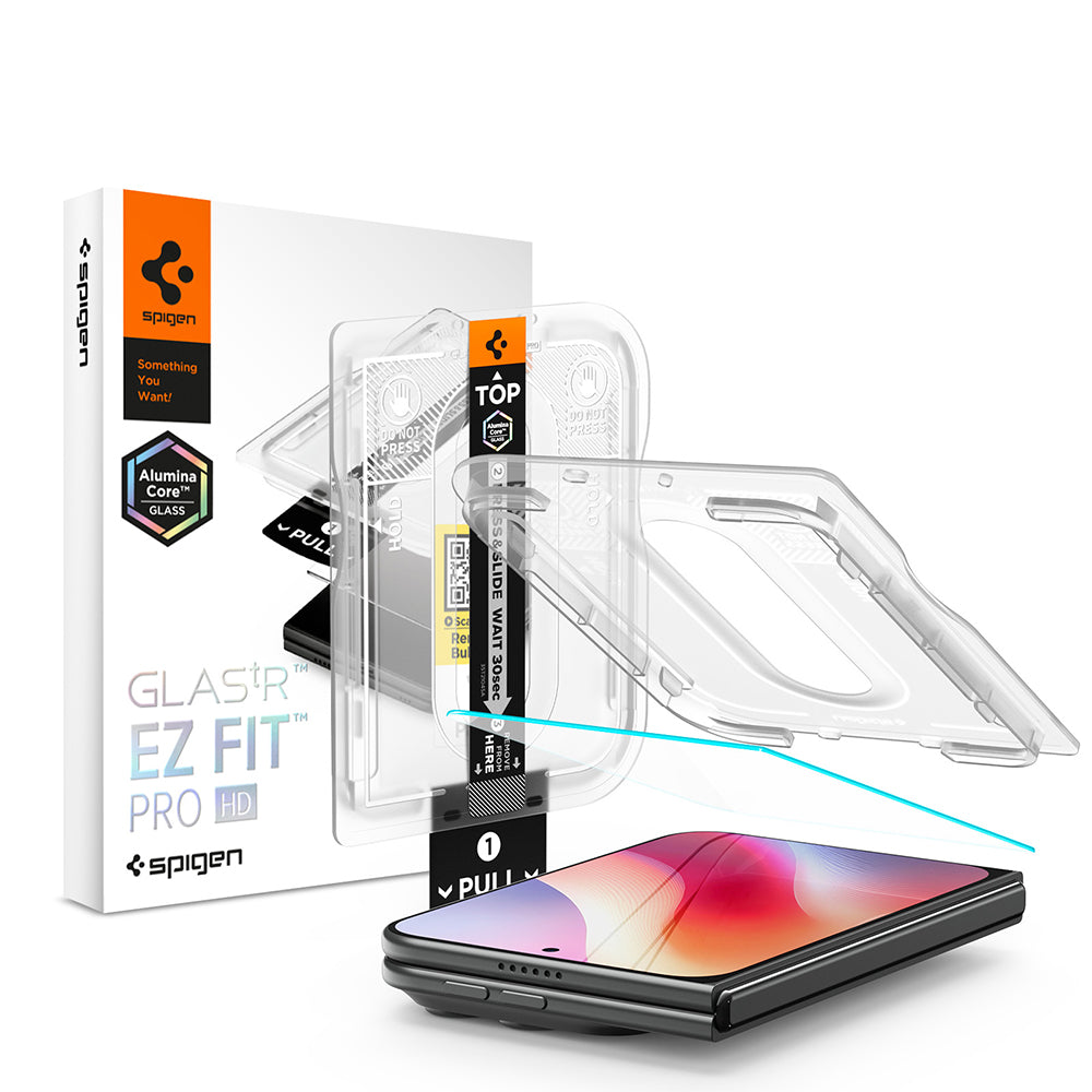Spigen GlastR EZ FIT Pro HD skjermbeskyttelse for Apple iPhone Duo, Herdet glass, Full lim AGL12014