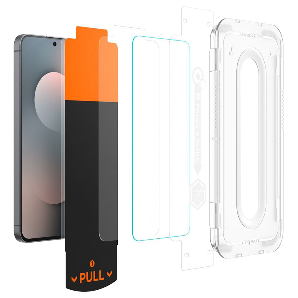Skjermbeskytter Spigen GlastR EZ FIT Pro HD for Samsung Galaxy S25 FE, Herdet Glass, Full Lim AGL10203