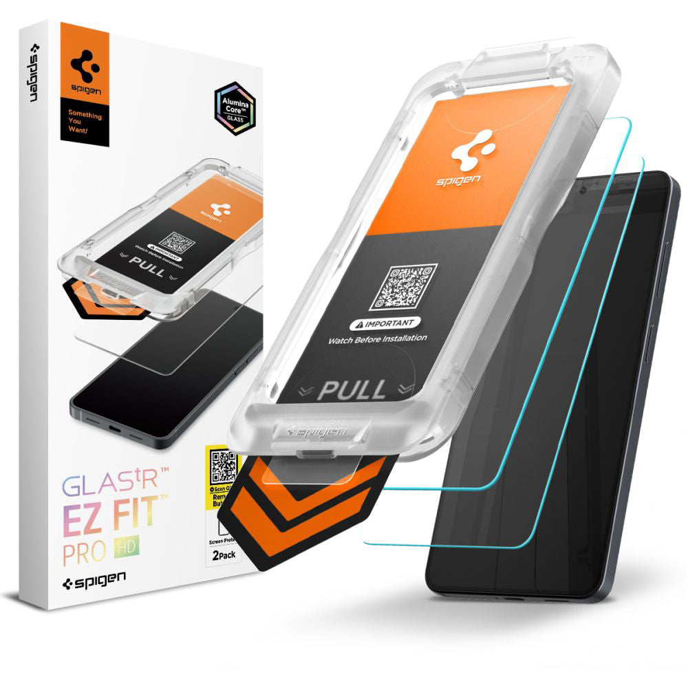Skjermbeskytter Spigen GlastR EZ FIT Pro HD for Samsung Galaxy S26 S942, Herdet Glass, Full Lim, Sett med 2 stykker AGL11095