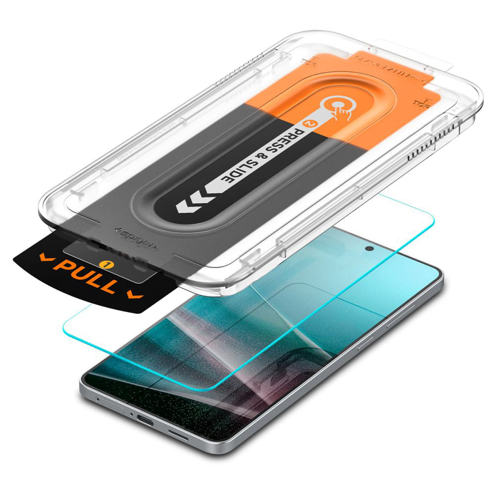 Skjermbeskyttelsesfolie Spigen GlastR EZ FIT Pro for Samsung Galaxy S25 Edge S937, Herdet Glass, Full Lim