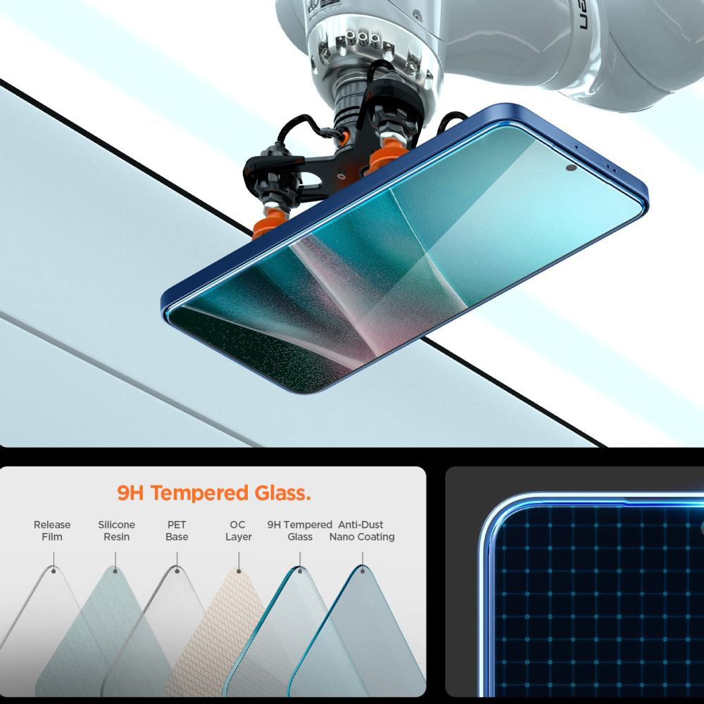 Skjermbeskyttelsesfolie Spigen GlastR EZ FIT Pro for Samsung Galaxy S25 Edge S937, Herdet Glass, Full Lim