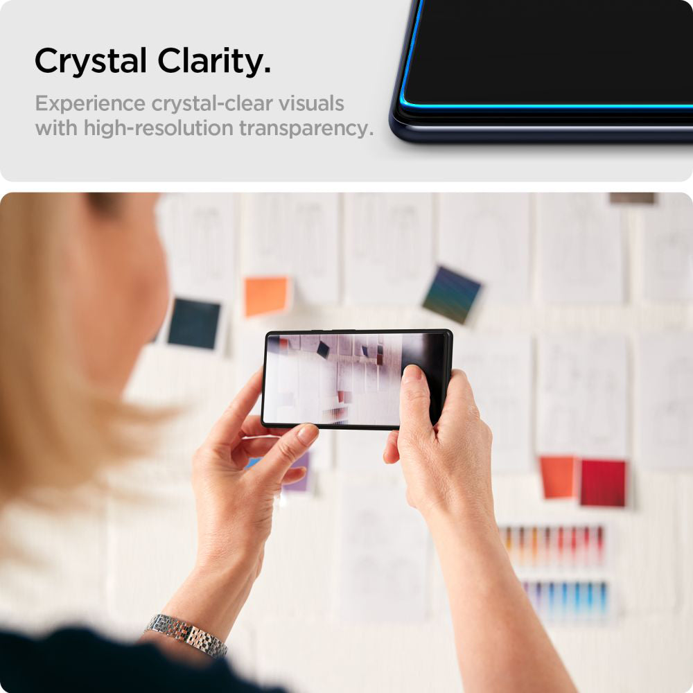 Skjermbeskyttelsesfilm Spigen GlastR Slim for Samsung Galaxy XCover7 Pro / Xcover7 G556, Herdet glass, Full lim, Sett med 2 stk AGL09407
