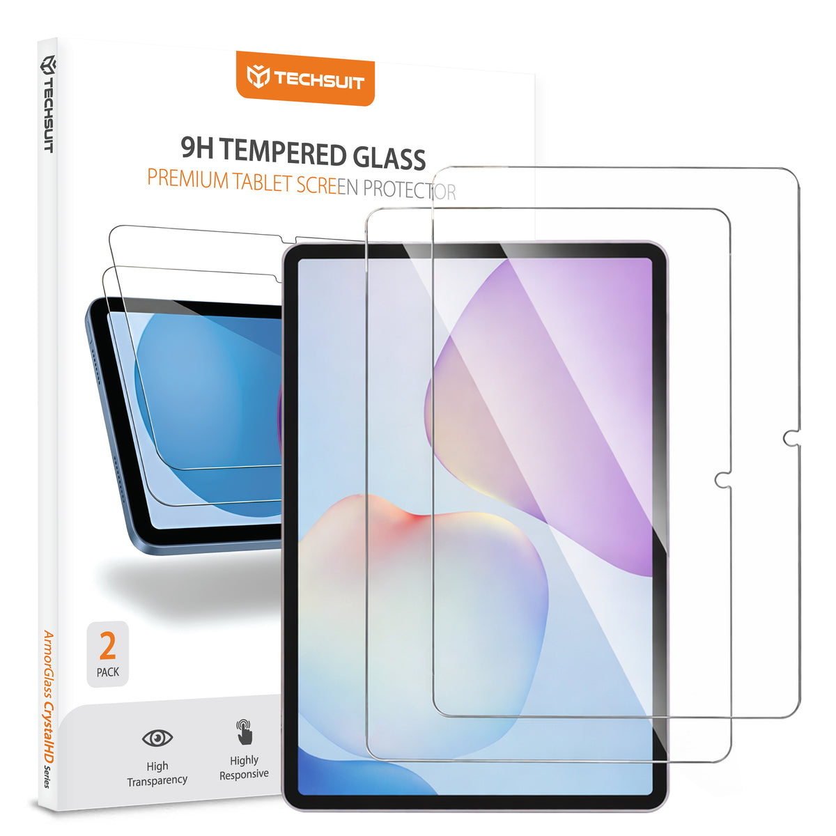 Skjermbeskyttelsesfolie Techsuit ArmorGlass CrystalHD for Huawei MatePad 11.5 (2025), Herdet glass, Full lim, Sett med 2 stykker