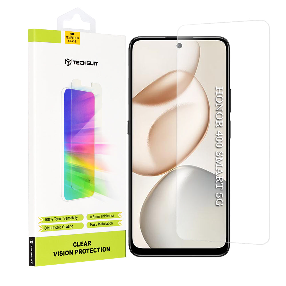 Beskyttelsesfilm Techsuit Clear Vision for Honor 400 Smart 4G / X7d 4G / 400 Smart 5G / X7c / 200 Smart, Herdet Glass, Full Lim