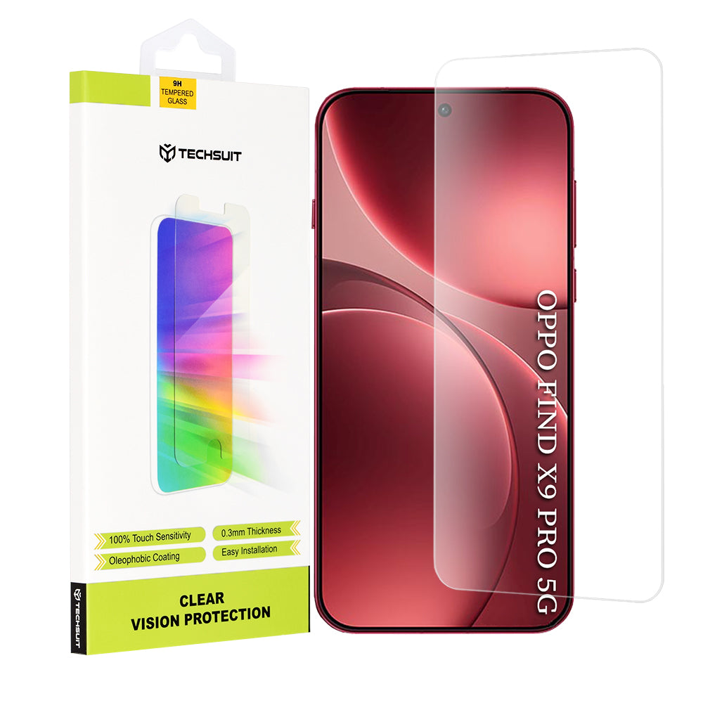 Beskyttelsesfolie Techsuit Clear Vision for Oppo Find X9 Pro, Herdet Glass, Full Lim