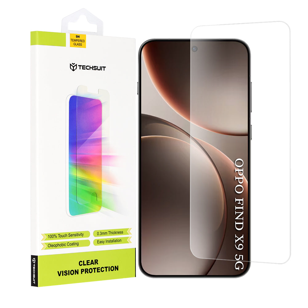 Beskyttelsesfolie Techsuit Clear Vision for Oppo Find X9, Herdet Glass, Full Lim