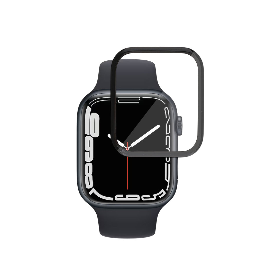 Skjermbeskyttelsesfolie Techsuit Nano Flex for Apple Watch Series 9 / 8 / 7 41mm, Plast, Sett med 2 stykker, Svart