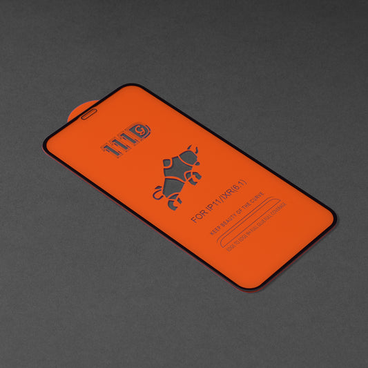 Techsuit skjermbeskyttelsesfilm for Apple iPhone 11 / XR, Herdet glass, Full lim, 111D, Svart