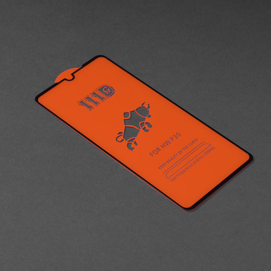 Techsuit skjermbeskyttelse for Huawei P30, Herdet glass, Full lim, 111D, Svart