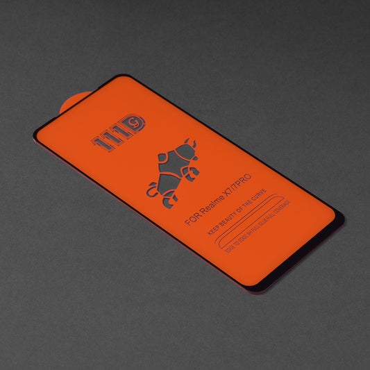 Techsuit skjermbeskyttelse for Oppo Reno4 Lite, Herdet glass, Full lim, 111D, Svart