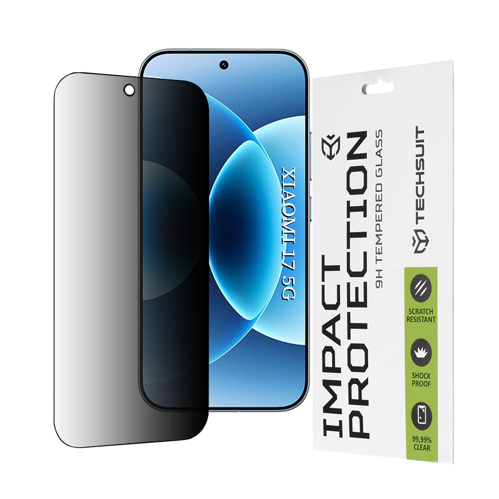 Skjermbeskyttelsesfolie Privacy Techsuit for Xiaomi 17, Herdet Glass, Full Lim, 111D