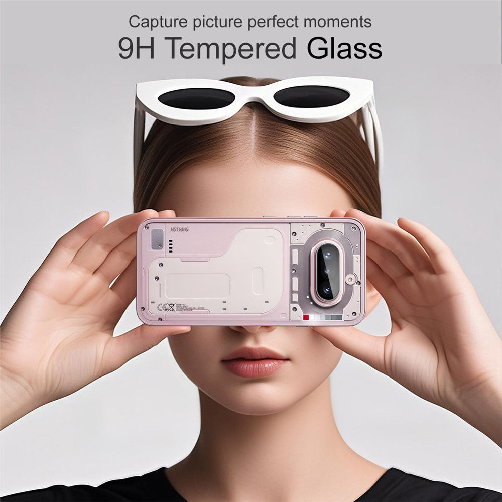 Bakre kameralinsebeskyttelse Techsuit for Nothing Phone (4a), Herdet glass, Svart