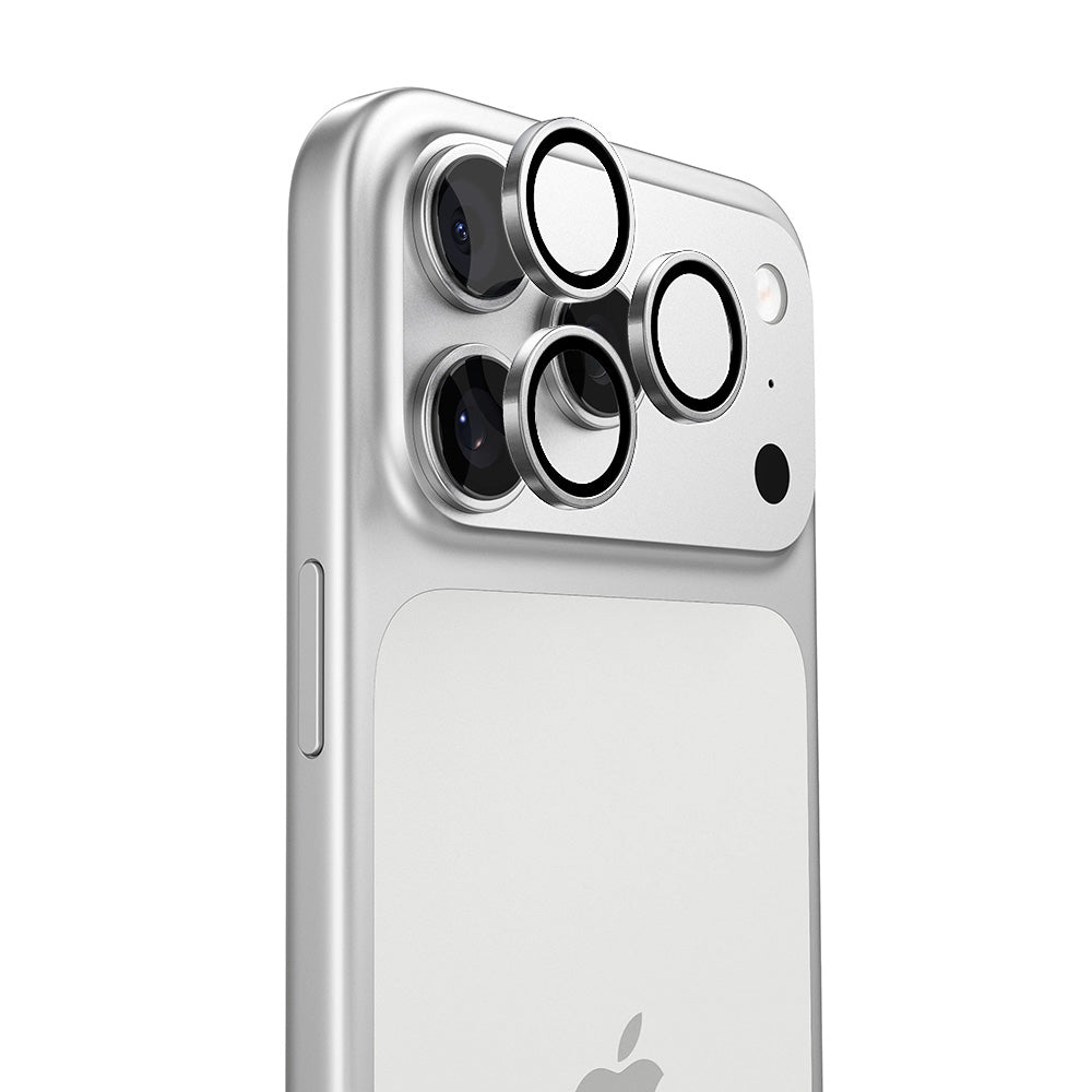 Torras Lensguard bakkamera beskyttelsesfilm for Apple iPhone 17 Pro Max / 17 Pro, herdet glass, sølv