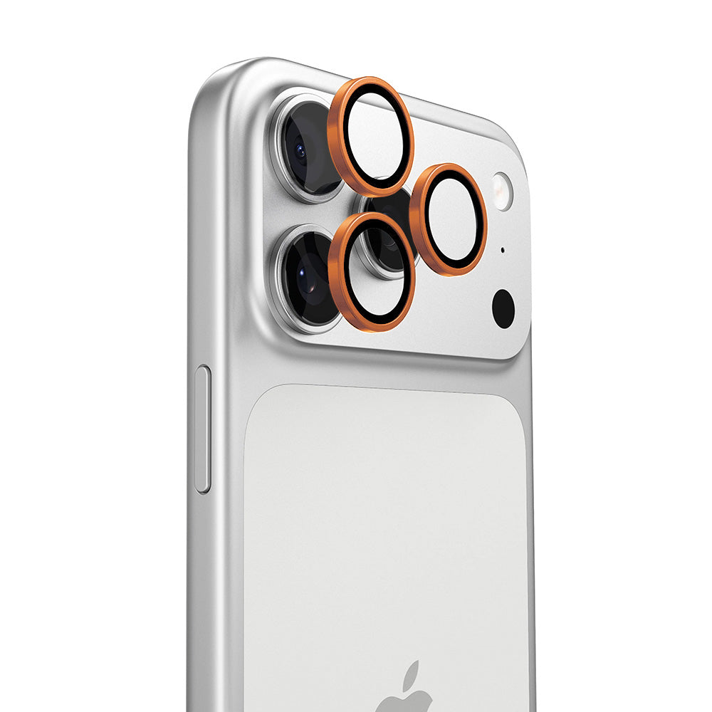 Torras Lensguard bakkamera beskyttelsesfilm for Apple iPhone 17 Pro Max / 17 Pro, herdet glass, oransje