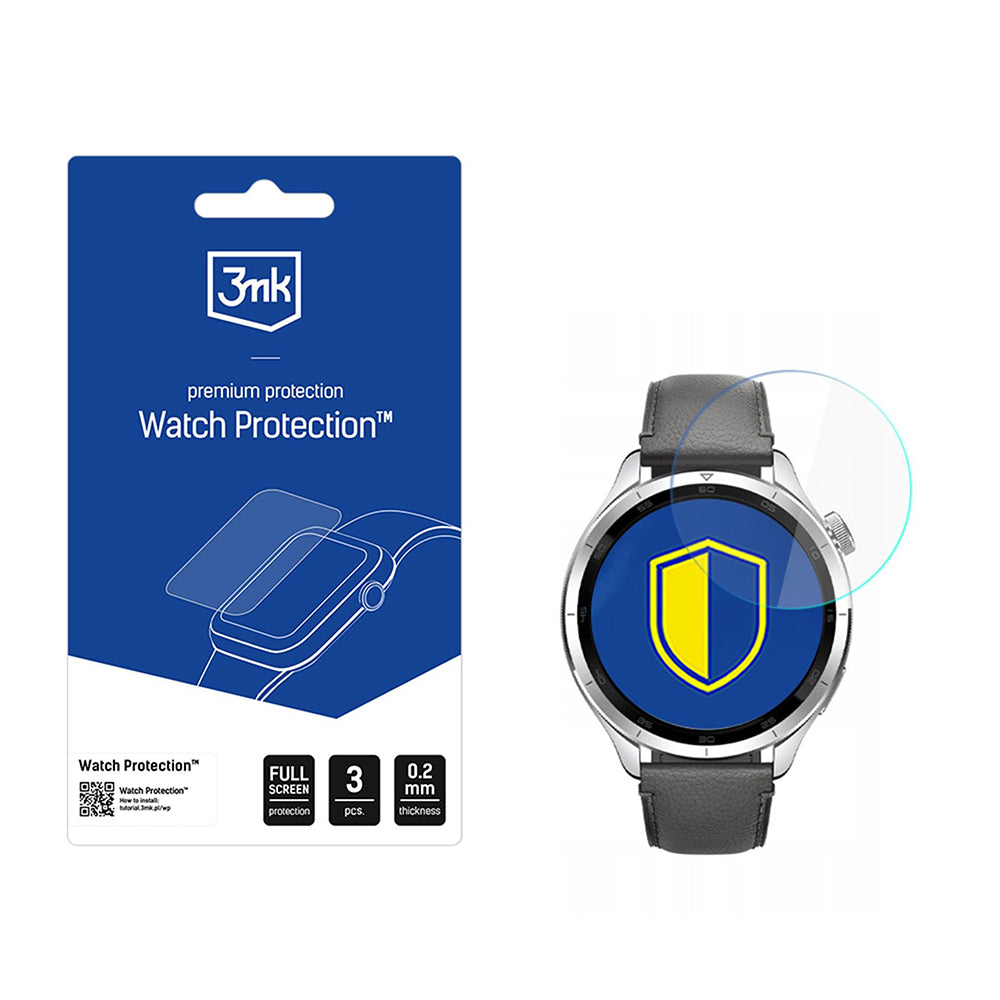 Beskyttelsesfolie 3MK FlexibleGlass for Xiaomi Watch S4, Sett med 3 stykker, Fleksibelt glass