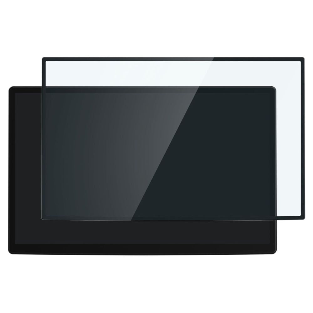 Spigen GlastR EZ FIT beskyttelsesfilm for Tesla X / S navigasjon (2022 - 2021), Herdet glass, Svart AGL04688