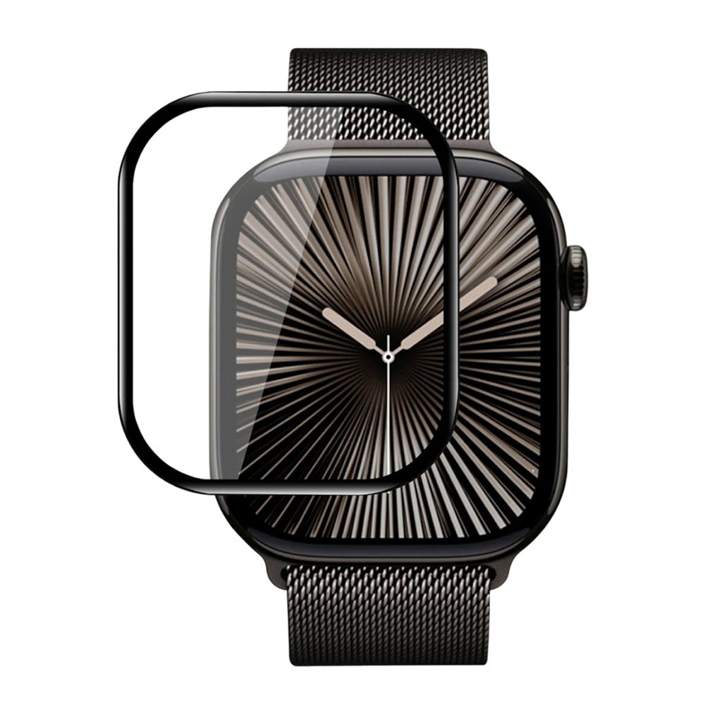 Blueo High Molecule Beskyttelsesfilm for Apple Watch 10 46mm Series, Herdet Glass, Svart