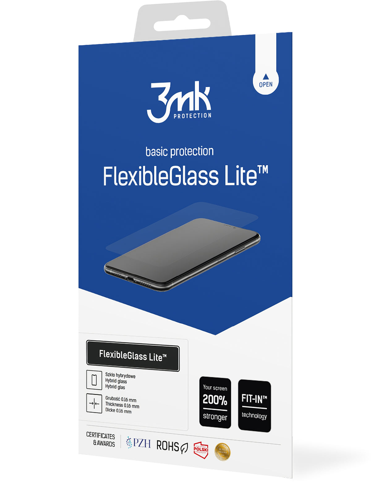 Skjermbeskytter 3MK FlexibleGlass Lite for Apple iPhone 17e / 16e / 14 / 13 Pro, Fleksibelt Glass, Full Lim