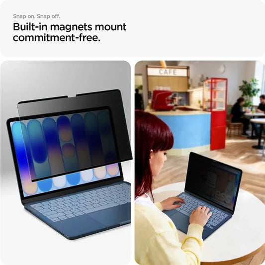 Personvernsbeskyttelsesfilm Spigen Safe View Magnetic for Apple MacBook Neo 13 tommer, plast AFL11670