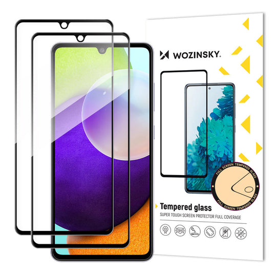 WZK Skjermbeskytter for Samsung Galaxy A33 5G A336, glass, hellimt, sett med 2 deler, etuivennlig, svart
