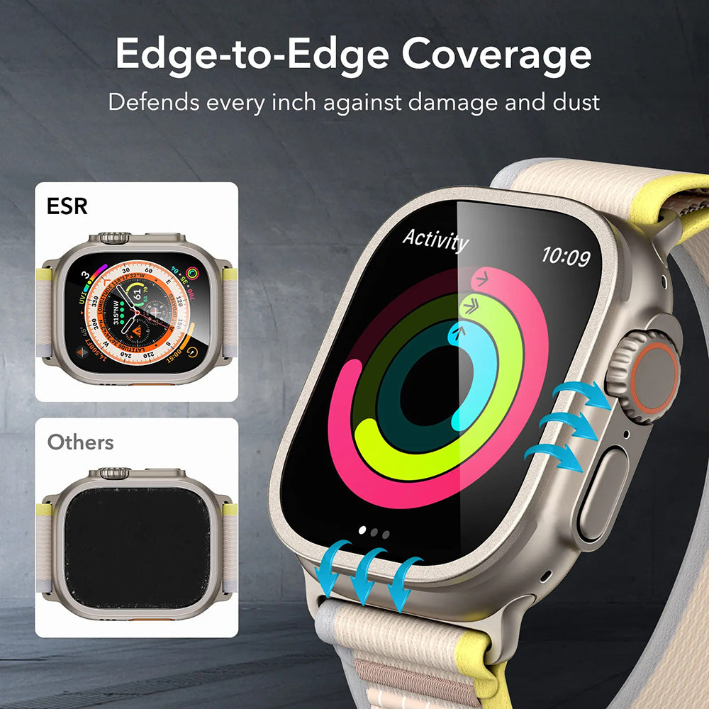 ESR Armorite beskyttelsesfilm for Apple Watch Ultra Series, Sett med 2 stykker, Herdet glass, Bronse