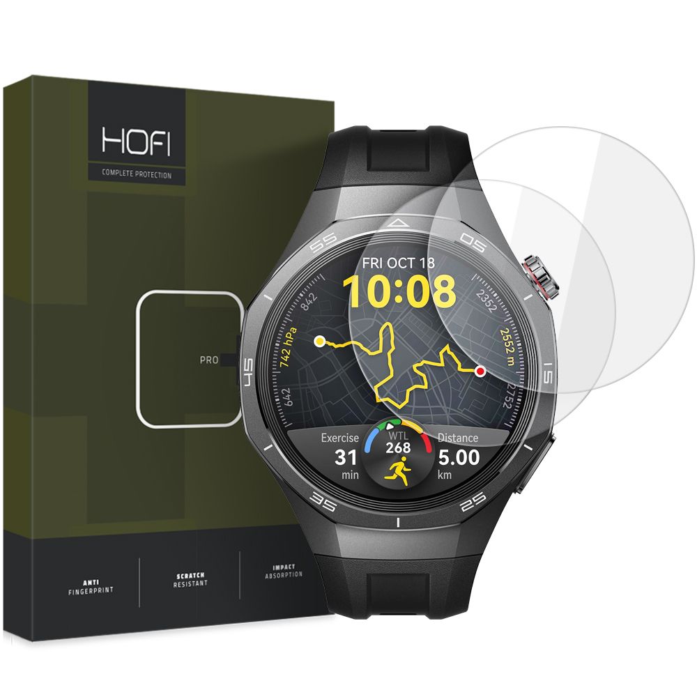 Beskyttelsesfolie HOFI Glass PRO+ for Huawei Watch GT 5 Pro 46mm, Sett med 2 stykker, Herdet glass