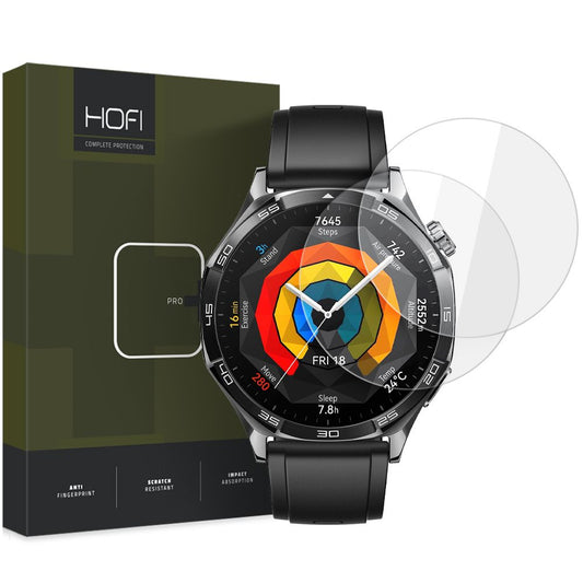HOFI Glass PRO+ beskyttelsesfolie for Huawei Watch GT 5 46mm, sett med 2 deler, beskyttet glass