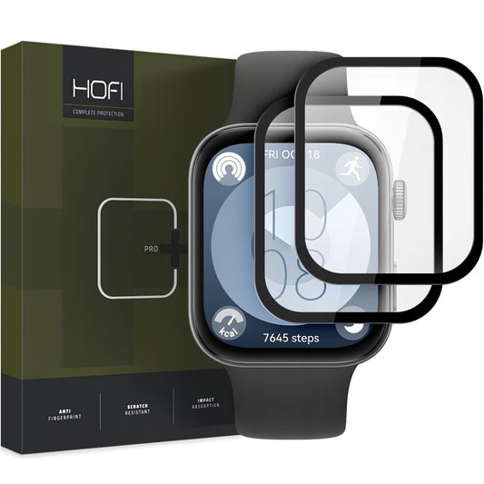 HOFI Hybrid PRO+ beskyttelsesfilm for Huawei Watch Fit 3, sett med 2 deler, plast, svart