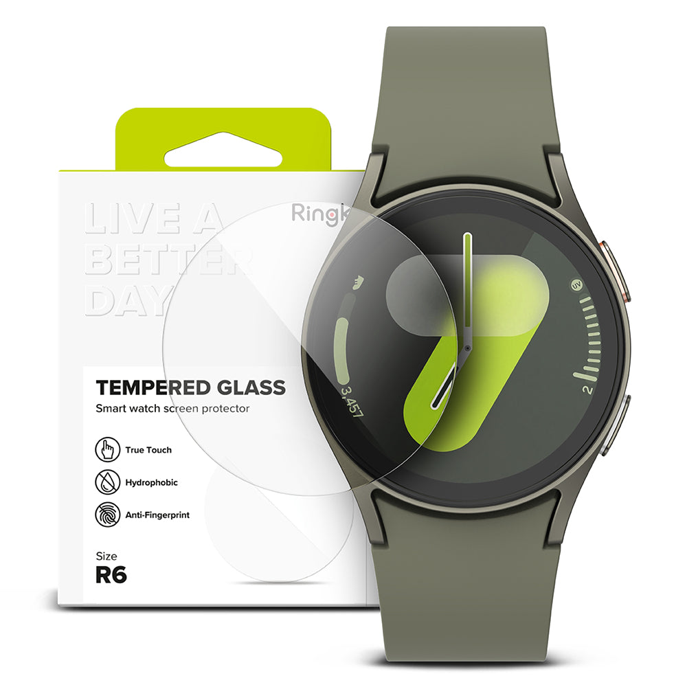 Ringke R6 Beskyttelsesfilm for Samsung Galaxy Watch7 44mm, Sett med 4 stk, Herdet Glass