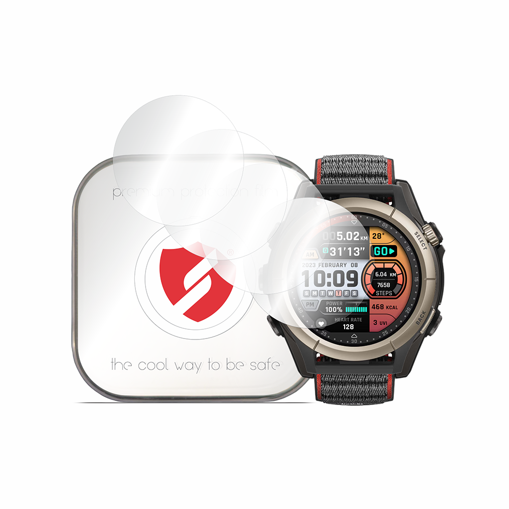 Smart Protection Premium Classic beskyttelsesfilm for Amazfit Cheetah Pro, sett med 4 stk, plast