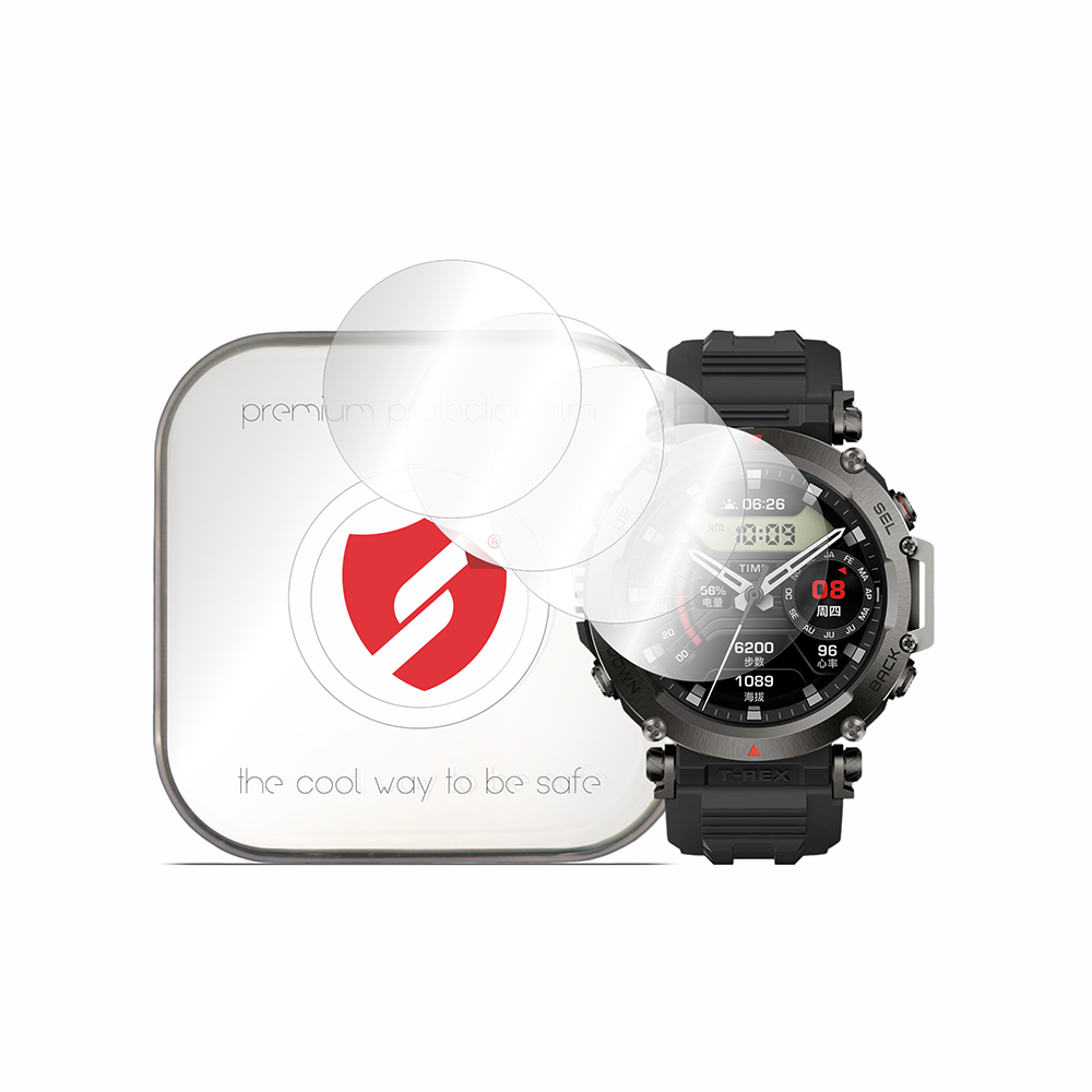 Smart Protection Premium Classic beskyttelsesfilm for Amazfit T-Rex Ultra, sett med 4 stk, plast