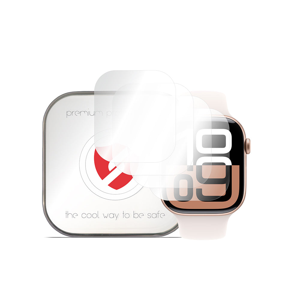 Smart Protection Premium Classic beskyttelsesfilm for Apple Watch Series 10 42mm, sett med 4 stk, plast