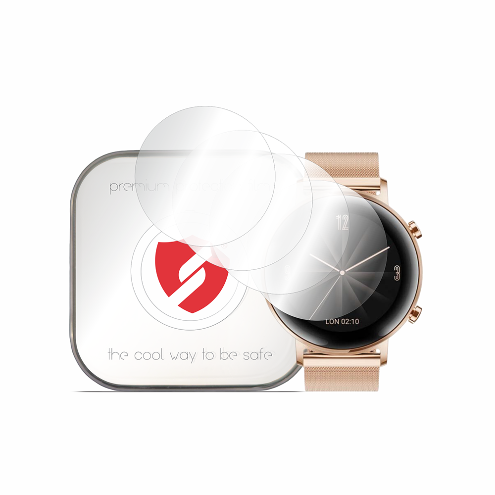 Smart Protection Premium Classic beskyttelsesfilm for Huawei Watch GT 2 42mm, sett med 4 stk, plast