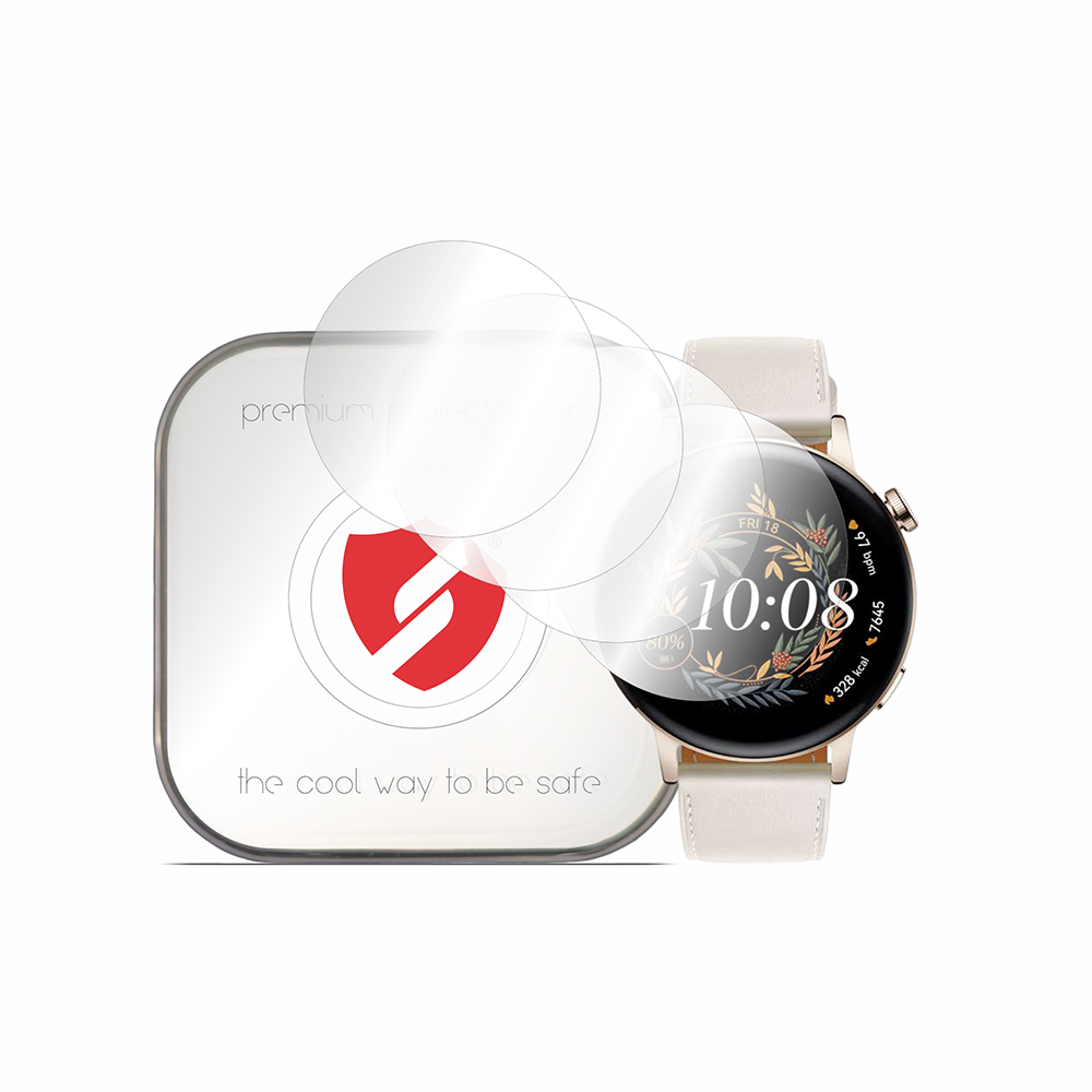 Smart Protection Premium Classic beskyttelsesfilm for Huawei Watch GT 3 42mm, sett med 4 stk, plast