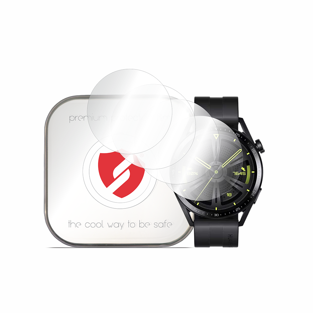 Smart Protection Premium Classic beskyttelsesfilm for Huawei Watch GT 3 46mm, sett med 4 stk, plast