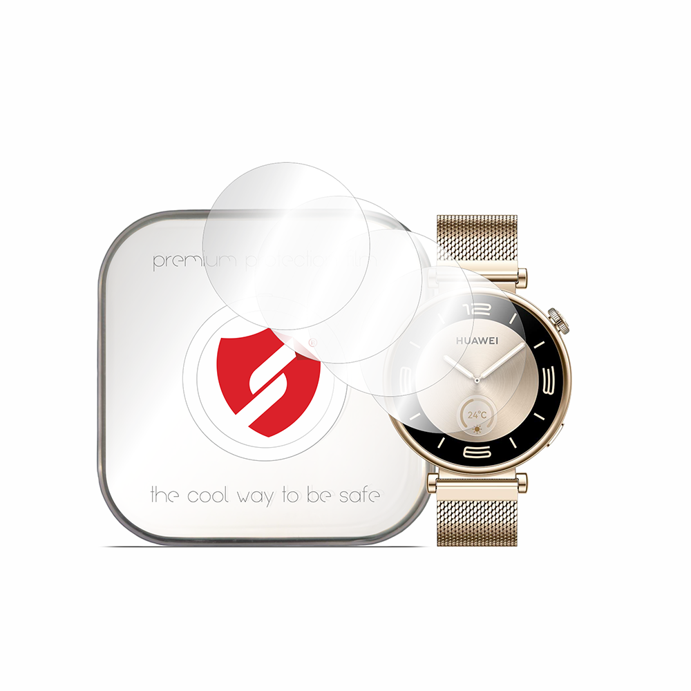 Smart Protection Premium Classic beskyttelsesfilm for Huawei Watch GT 4 41mm, sett med 4 stk, plast
