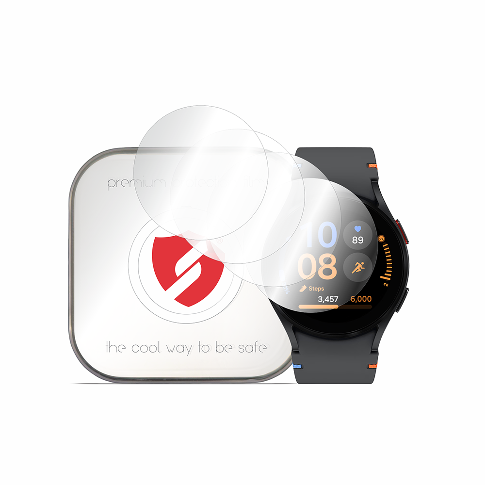 Smart Protection Premium Classic beskyttelsesfilm for Samsung Galaxy Watch FE, sett med 4 stk, plast