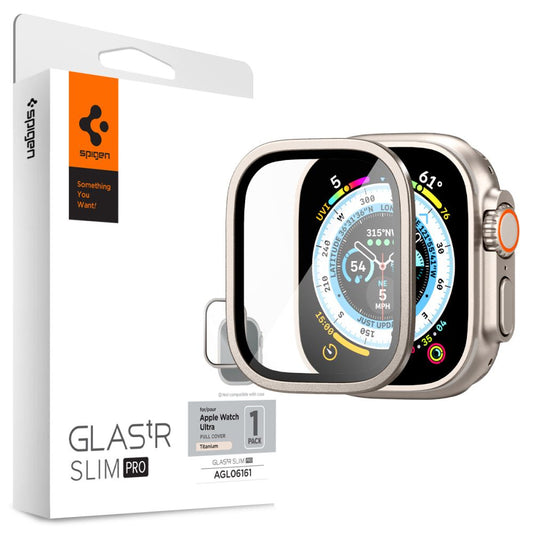 Spigen GLAStR Slim Pro Titanium beskyttelsesfilm for Apple Watch Ultra Series, glassbeskyttet AGL06161