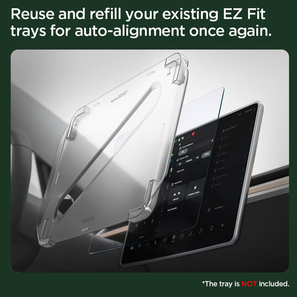 Spigen GlastR EZ FIT Anti-Glare Beskyttelsesfilm for Navigasjon Tesla 3 (2021 - 2023), Herdet Glass AGL04338