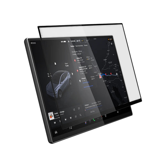 Spigen GlastR EZ FIT Beskyttelsesfilm for Tesla Y 2026 Premium / Performance Navigasjon, Herdet Glass AGL10820