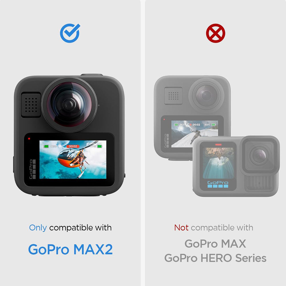 Skjermbeskyttelsesfolie Spigen GlastR Slim for GoPro Max 2, Sett med 2 stykker, Herdet glass AGL11230