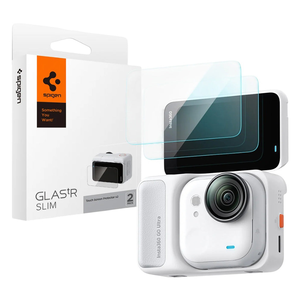 Skjermbeskytter Spigen GlastR Slim for Insta360 Go Ultra, Herdet Glass, Sett med 2 stykker AGL11171