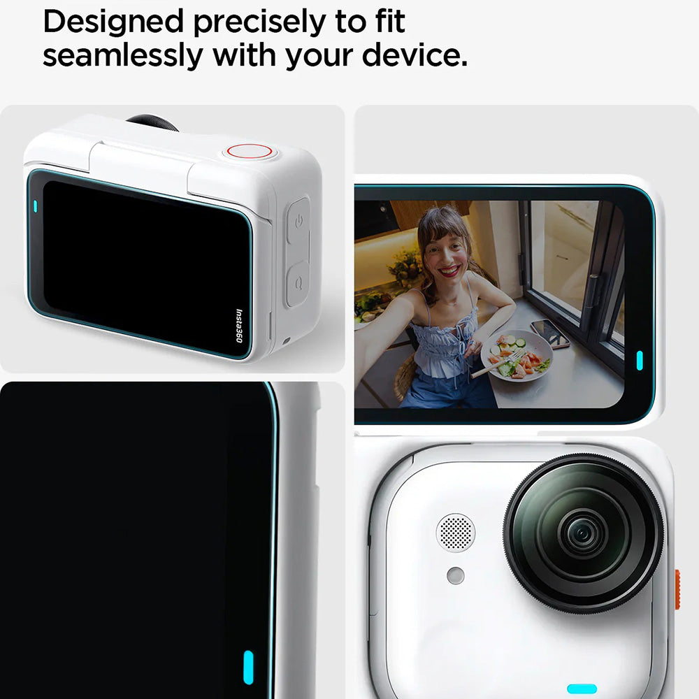 Skjermbeskytter Spigen GlastR Slim for Insta360 Go Ultra, Herdet Glass, Sett med 2 stykker AGL11171