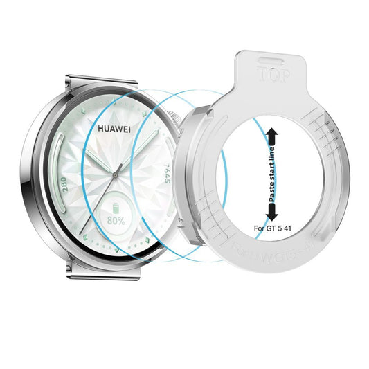 Beskyttelsesfilm Tech-Protect Easy Set+ for Huawei Watch GT 5 41mm, Sett med 2 stykker, Herdet glass