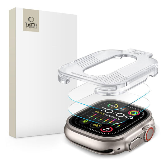 Tech-Protect Supreme beskyttelsesfoliesett for Apple Watch Ultra Series, sett med 2 deler, glassbeskyttet