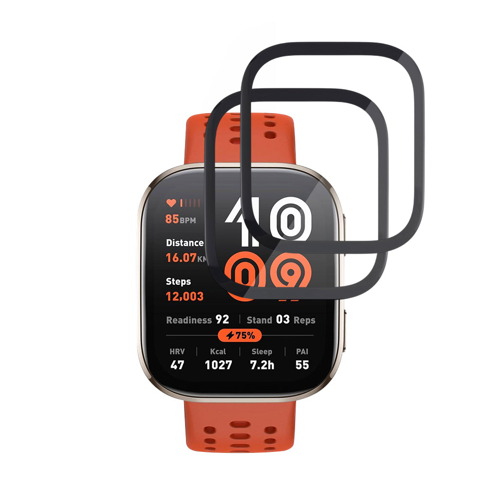 Techsuit Nano Flex beskyttelsesfilm for Amazfit Bip 6, Sett med 2 stykker, Plast, Svart
